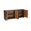 Pemberly Row 4-Door Diamond Pattern Solid Wood Sideboard in Brown