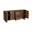 Pemberly Row 4-Door 3-drawer Solid Wood Sideboard in Dark Brown