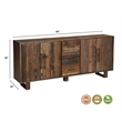 Pemberly Row 4-Door 3-drawer Solid Wood Sideboard in Dark Brown