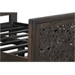 Pemberly Row Floral Carved Solid Wood Queen Panel Bed in Black