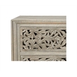Pemberly Row 6-drawer Floral Carved Solid Wood Dresser in Gray