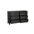 Pemberly Row 6-drawer Floral Carved Solid Wood Dresser in Black