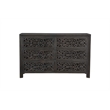 Pemberly Row 6-drawer Floral Carved Solid Wood Dresser in Black