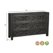 Pemberly Row 6-drawer Floral Carved Solid Wood Dresser in Black