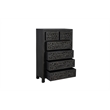 Pemberly Row 6-drawer Floral Carved Solid Wood Chest in Black