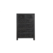 Pemberly Row 6-drawer Floral Carved Solid Wood Chest in Black