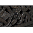 Pemberly Row 6-drawer Floral Carved Solid Wood Chest in Black