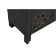 Pemberly Row 6-drawer Floral Carved Solid Wood Chest in Black