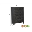 Pemberly Row 6-drawer Floral Carved Solid Wood Chest in Black
