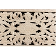 Pemberly Row Floral Carved Solid Wood Storage Ottoman in White