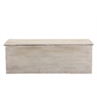 Pemberly Row Floral Carved Solid Wood Storage Ottoman in White