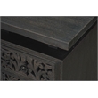 Pemberly Row 3-drawer 1-Door Floral Carved Solid Wood Desk in Black