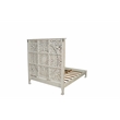 Pemberly Row Traditional Floral Carved Solid Wood Queen Bed in White