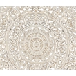 Pemberly Row Traditional Floral Carved Solid Wood Queen Bed in White