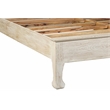 Pemberly Row Traditional Floral Carved Solid Wood Queen Bed in White