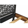 Pemberly Row Traditional Floral Carved Solid Wood Queen Bed in Black