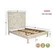 Pemberly Row Traditional Floral Carved Solid Wood Queen Bed in Gray