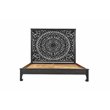 Pemberly Row Traditional Floral Carved Solid Wood King Bed in Black