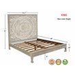 Pemberly Row Traditional Floral Carved Solid Wood King Bed in Gray