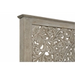 Pemberly Row Traditional Floral Carved Solid Wood King Bed in Gray
