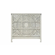 Pemberly Row Traditional Floral Carved Solid Wood King Bed in Gray