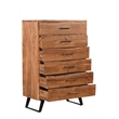 Pemberly Row 5-drawer Live Edge Solid Wood Chest in Brown/Black