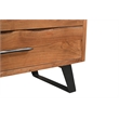 Pemberly Row 5-drawer Live Edge Solid Wood Chest in Brown/Black