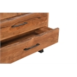 Pemberly Row 5-drawer Live Edge Solid Wood Chest in Brown/Black