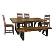 Pemberly Row 6-piece Upholstered Solid Wood Dining Set in Dark Brown