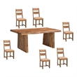Pemberly Row 7-piece Upholstered Solid Wood Dining Set in Brown