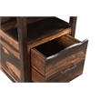 Pemberly Row 2-piece Live Edge Solid Wood Desk Set in Dark Brown