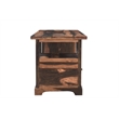 Pemberly Row 2-piece Live Edge Solid Wood Desk Set in Dark Brown