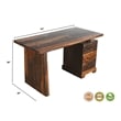 Pemberly Row 2-piece Live Edge Solid Wood Desk Set in Dark Brown