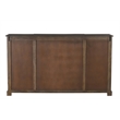 Pemberly Row 4-Door Carved Solid Wood Sideboard in Dark Brown