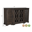 Pemberly Row 4-Door Carved Solid Wood Sideboard in Dark Brown