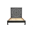 Pemberly Row 3-piece Floral Carved Solid Wood Bedroom Set in Black