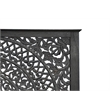 Pemberly Row 3-piece Floral Carved Solid Wood Bedroom Set in Black