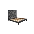 Pemberly Row 3-piece Floral Carved Solid Wood Bedroom Set in Black
