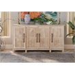 Pemberly Row Traditional 4-Door Carved Solid Wood Sideboard in Brown