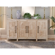 Pemberly Row Traditional 4-Door Carved Solid Wood Sideboard in Brown