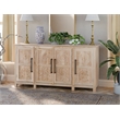 Pemberly Row Traditional 4-Door Carved Solid Wood Sideboard in Brown