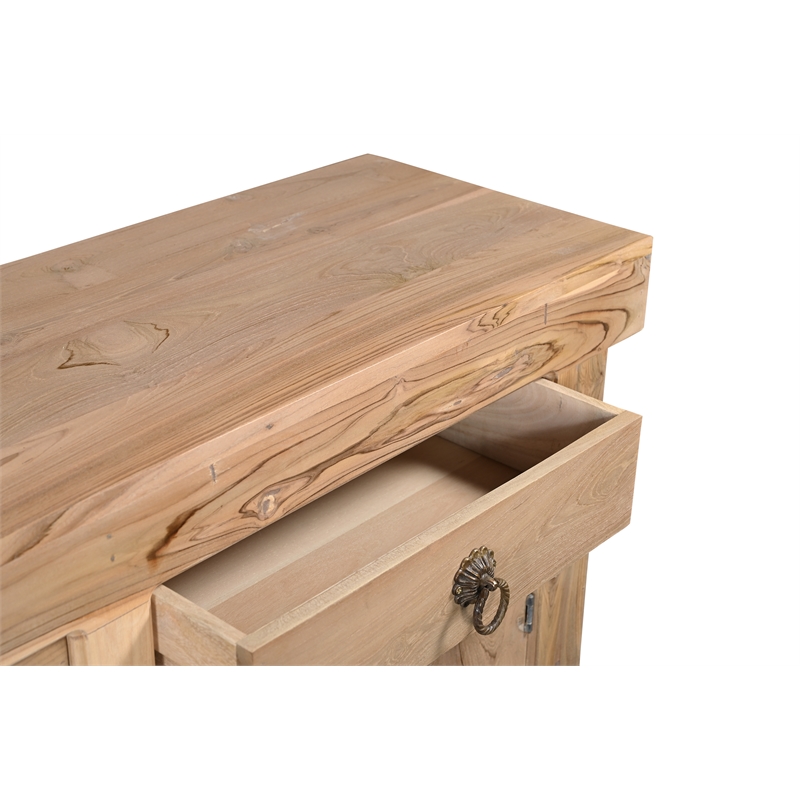 Pemberly Row Traditional 3-drawer 5-Door Solid Wood Sideboard in Brown