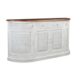 Pemberly Row 4-drawer 4-Door Solid Wood Sideboard in White/Brown