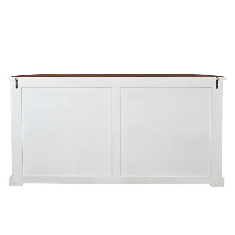 Pemberly Row 4-drawer 4-Door Solid Wood Sideboard in White/Brown