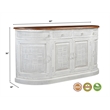 Pemberly Row 4-drawer 4-Door Solid Wood Sideboard in White/Brown