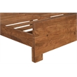 Pemberly Row Mid-Century Live Edge Solid Wood Queen Panel Bed in Brown