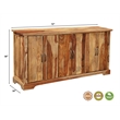 Pemberly Row Mid-Century 6-Door Live Edge Solid Wood Sideboard in Brown