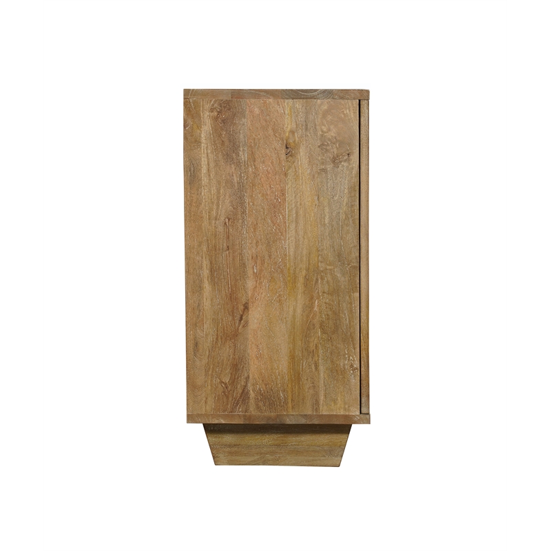 Pemberly Row Traditional 4-Door Carved Solid Wood Sideboard in Brown