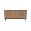 Pemberly Row Traditional 4-Door Carved Solid Wood Sideboard in Brown