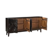 Pemberly Row 4-Door Carved Solid Wood Sideboard in Dark Brown